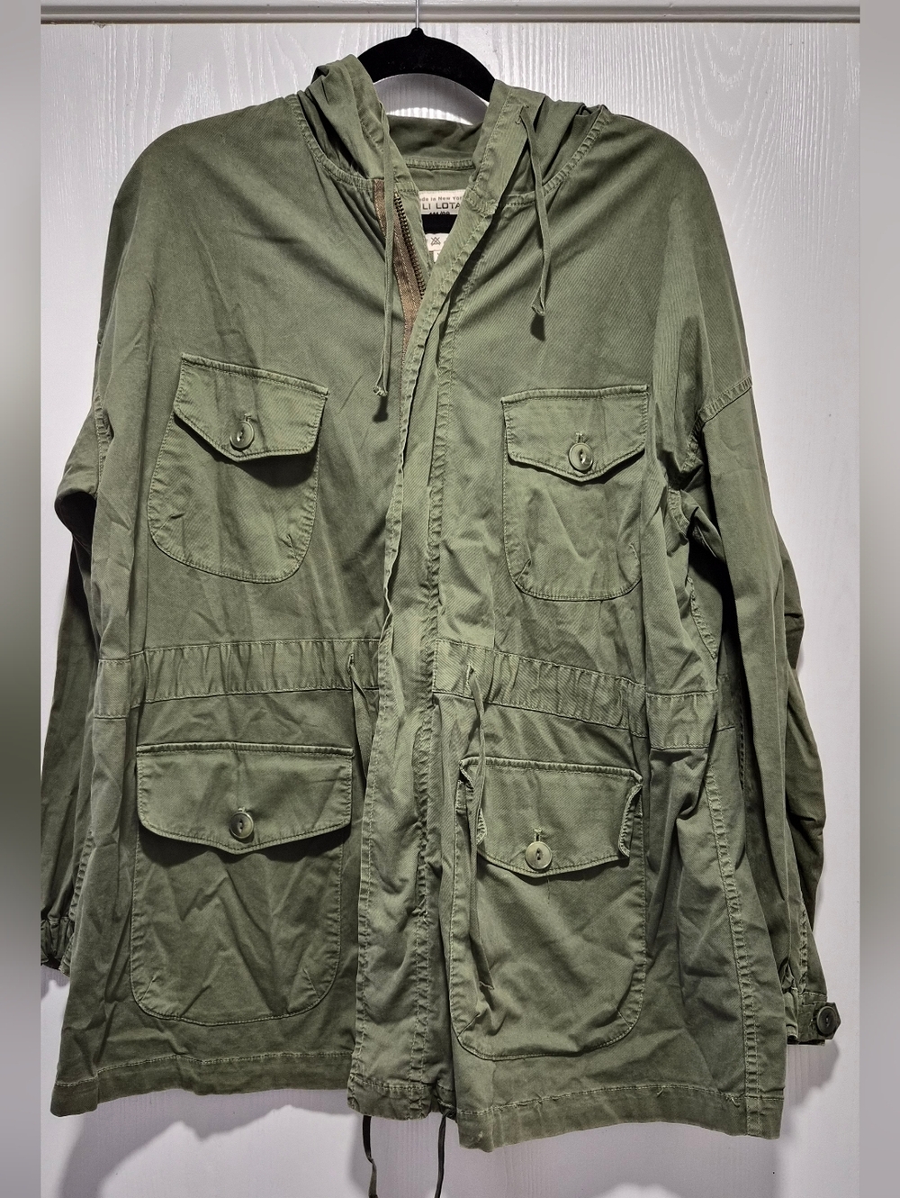 Nili Lotan Military Hooded Army Green Jacket Made In USA Size XS
